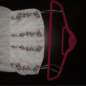 White Floral Embroidered Top